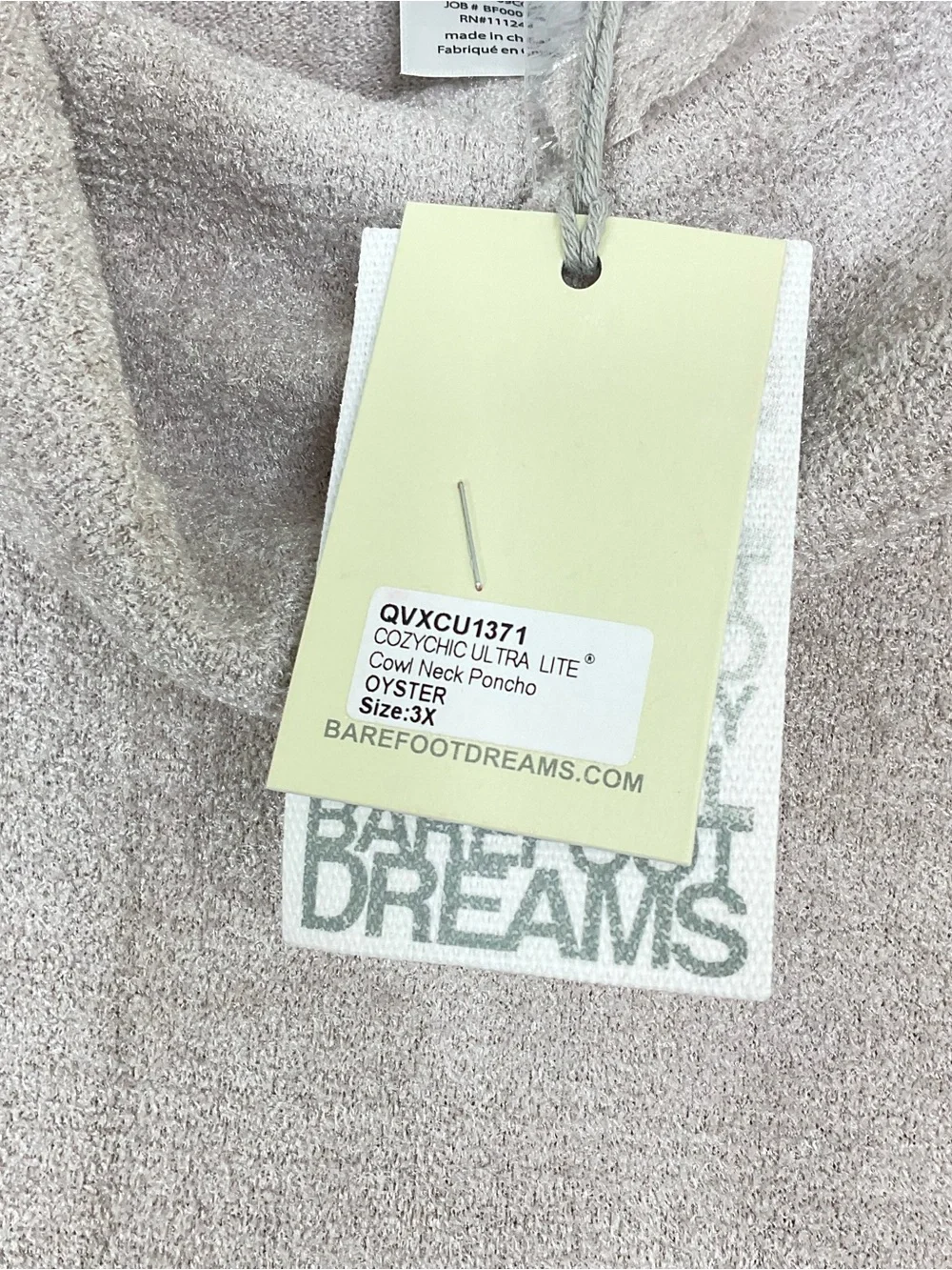 Barefoot Dreams Cozychic Ultra Lite Cowl Neck Poncho Size 3X